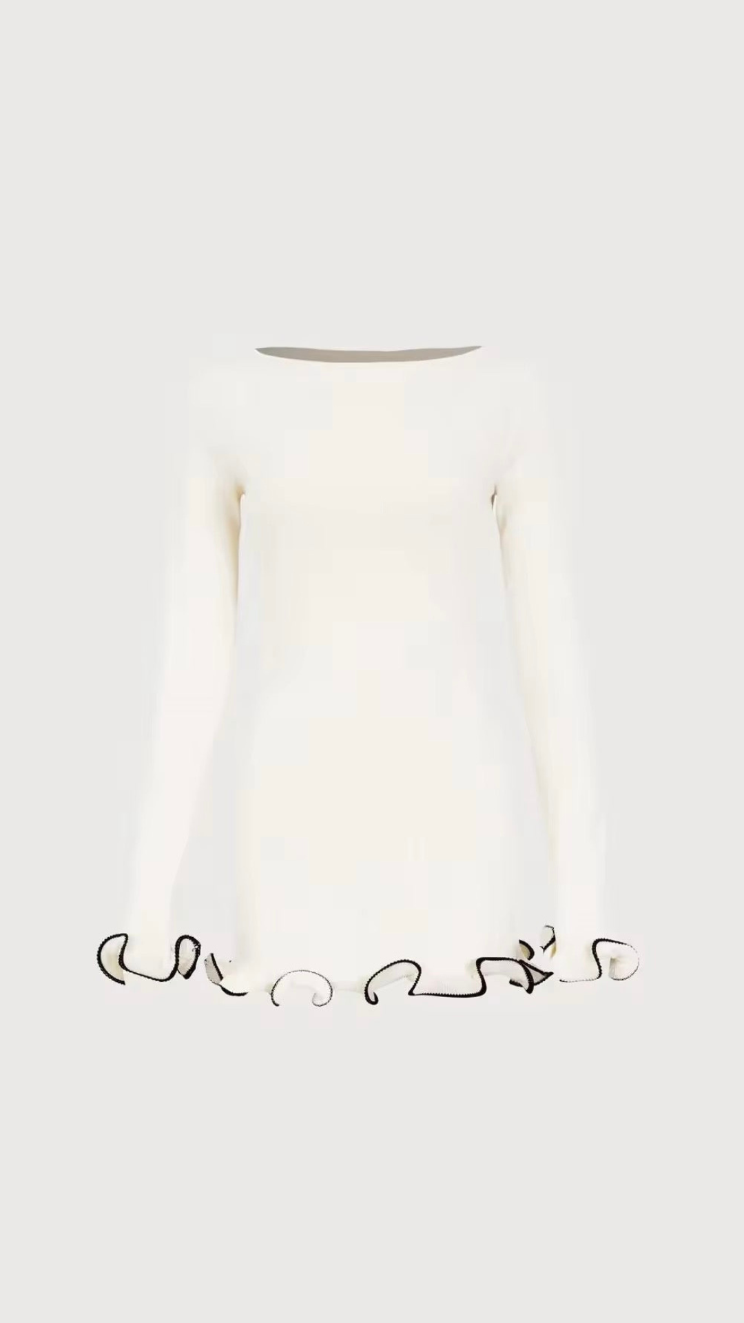Ruffle Contrast Mini-Kleid