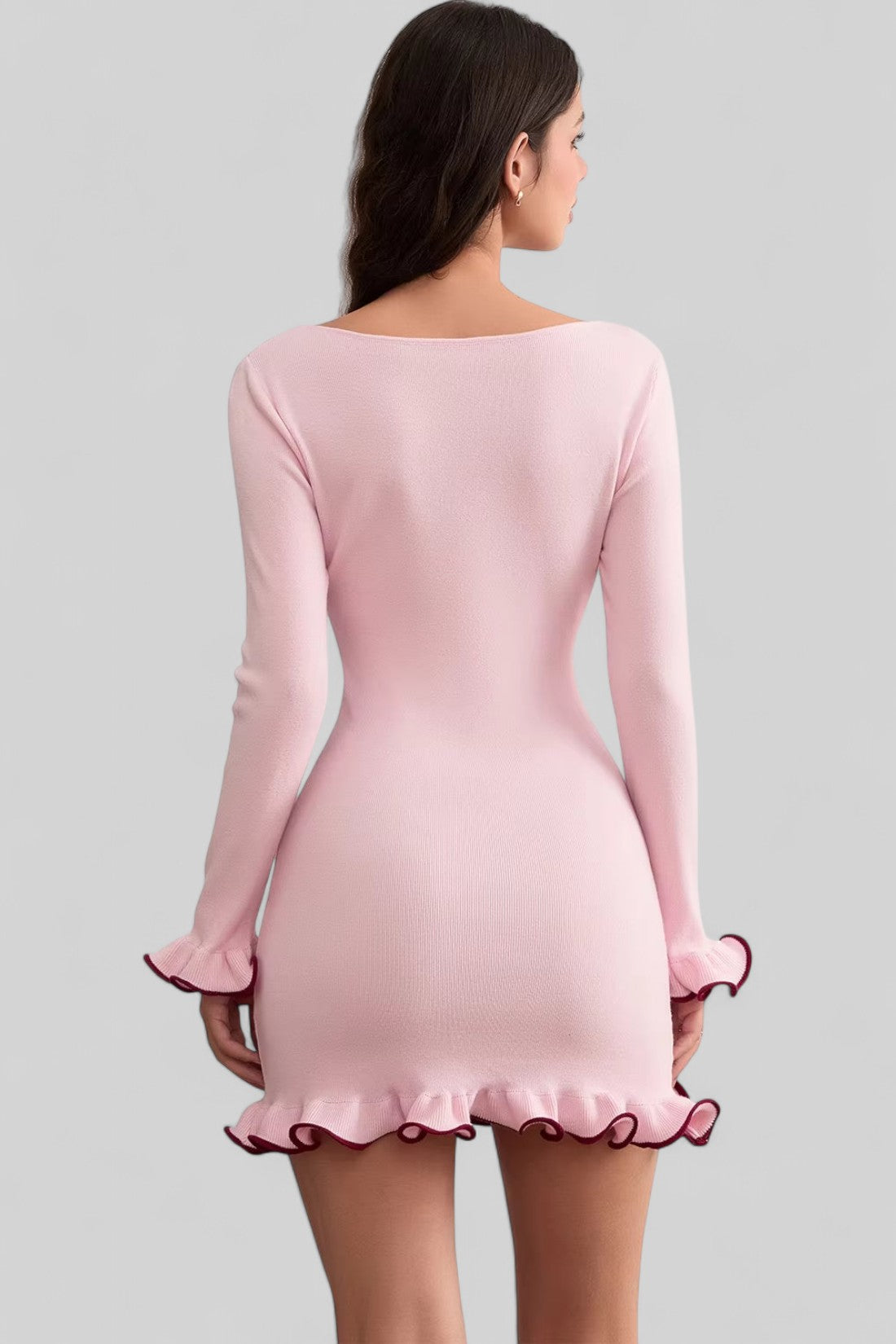 Ruffle Contrast Mini-Kleid