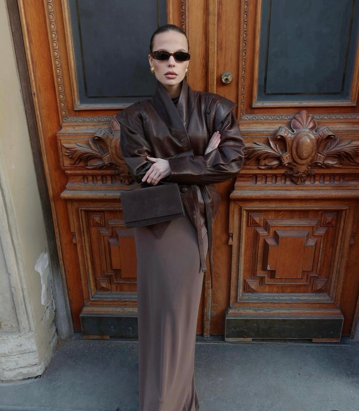 Cognac Chic Lederjacke