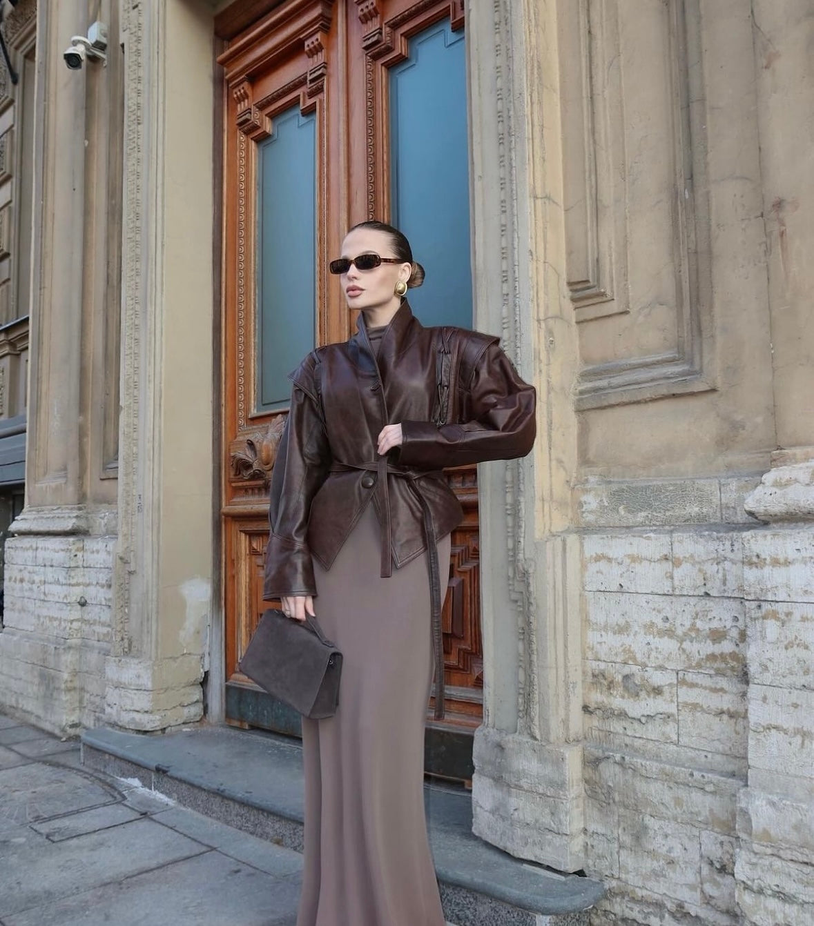Cognac Chic Lederjacke
