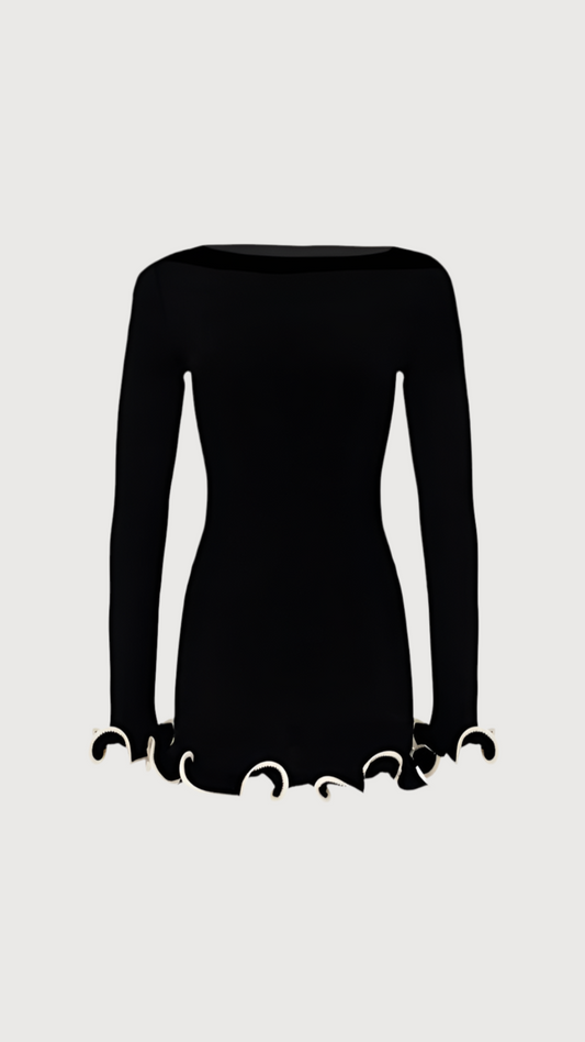 Ruffle Contrast Mini-Kleid
