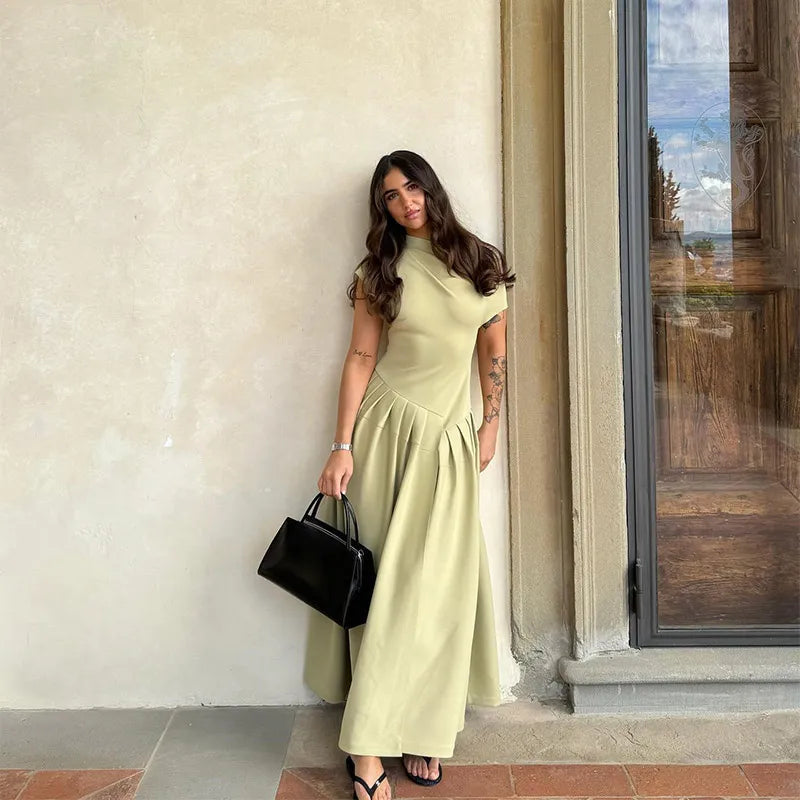 Maxi Dress with Short Sleeves