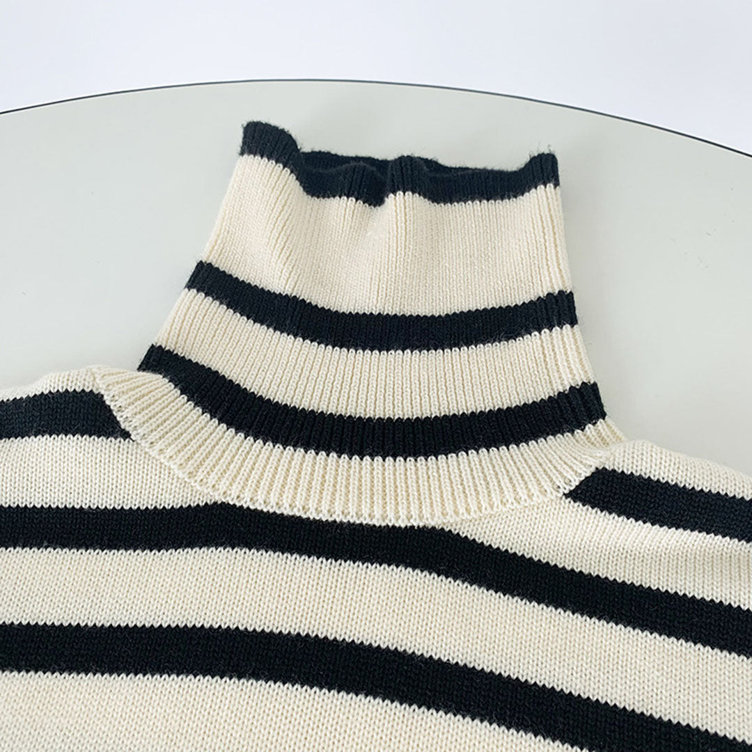 Rollkragenpullover mit Streifen