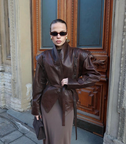 Cognac Chic Lederjacke
